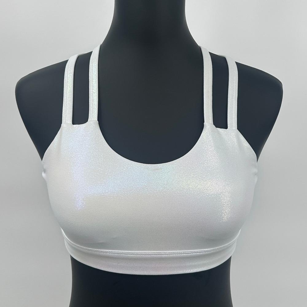 Curves n Combatboots CNC Perfect Strappy Bra White Medium Gym Athleisure